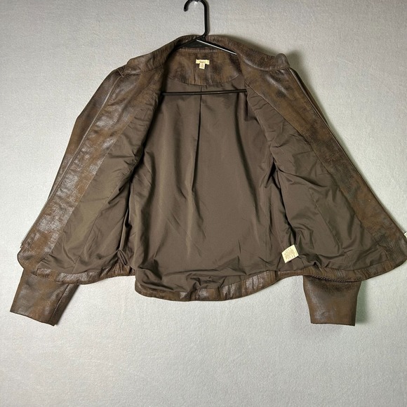 Reba McEntire Leather Jacket Womens Small Brown Western Country Vegan Studded - Picture 5 of 11